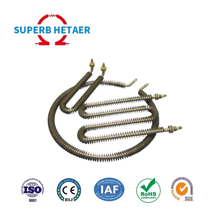 U W Shape Electric Stainless Steel Air Tubular Fin Heater Element With Radiator
